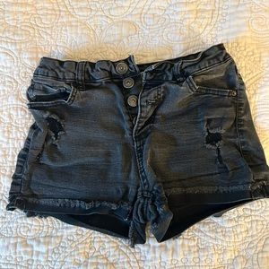 High rise distressed shorts